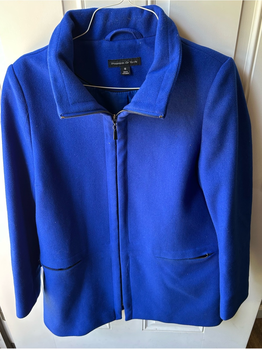 Preston & York Royal Blue Wool Blend Pea Coat